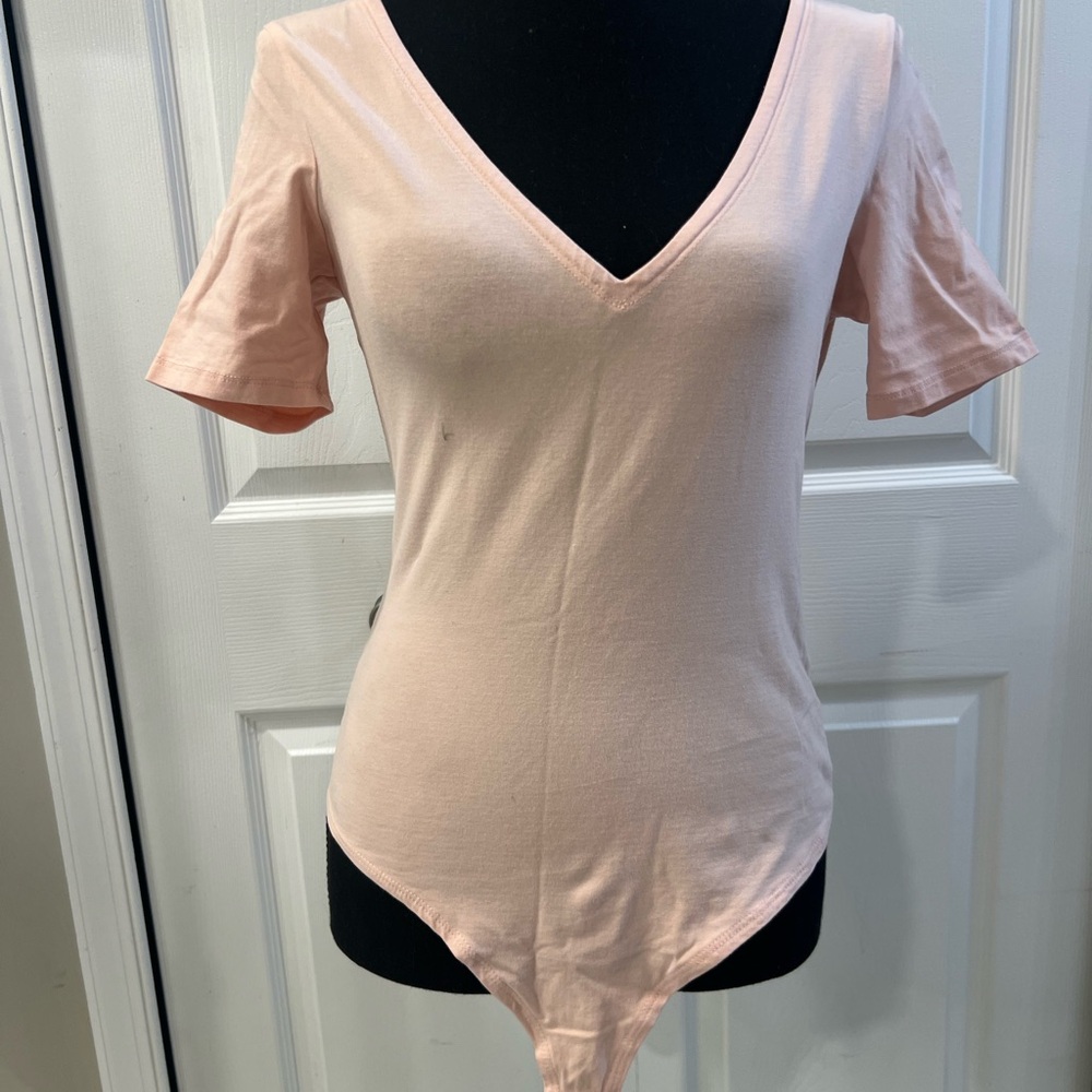 Forever 21 Light Pink V-Neck Bodysuit